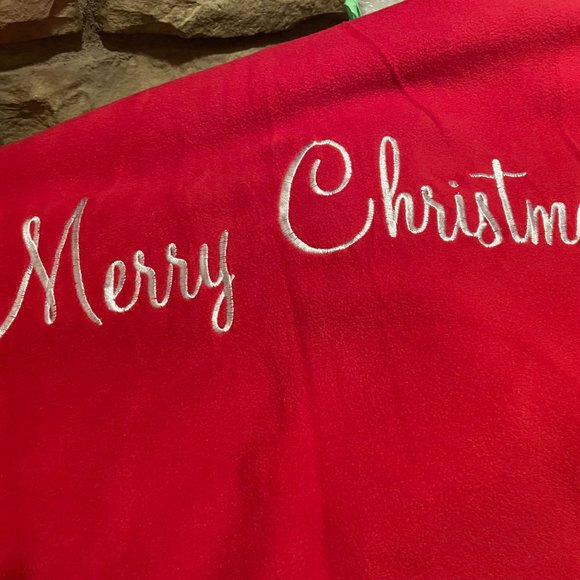 Set of 2 Red Fleece Santa Bags|Christmas Holiday Santa Gift Sack-Choose Size - Picture 3 of 4